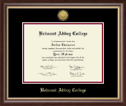 Belmont Abbey College Gold Engraved Medallion Diploma Frame in Hampshire