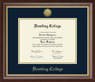 Dowling College Gold Engraved Medallion Diploma Frame in Hampshire
