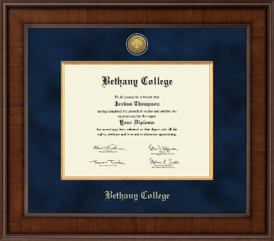Bethany College in Kansas diploma frame - Presidential Gold Engraved Diploma Frame in Madison
