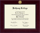 Bethany College in Kansas diploma frame - Century Gold Engraved Diploma Frame in Cordova