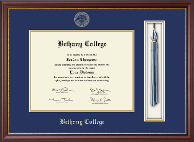 Bethany College in Kansas diploma frame - Tassel & Cord Diploma Frame in Newport