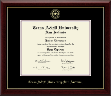 Texas A&M University at San Antonio diploma frame - Gold Embossed Diploma Frame in Gallery