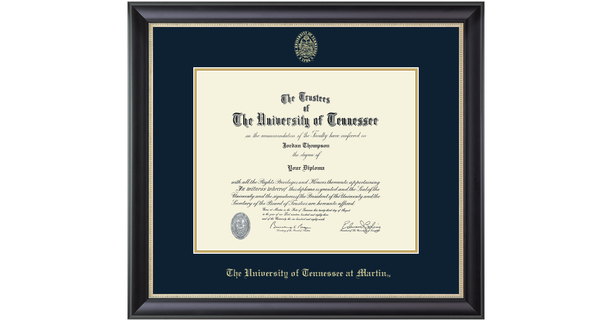 PreDec 2022 Gold Embossed Diploma Frame in Noir The University of Tennessee Martin Item 232671