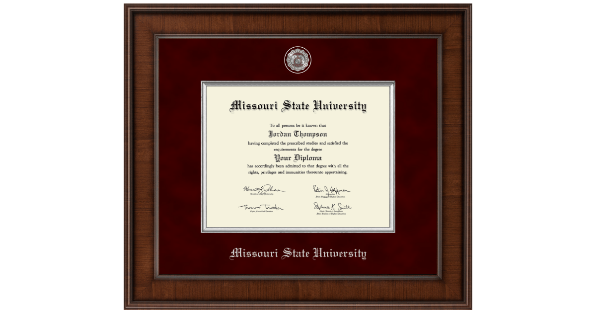 Missouri State University Diploma Frame Church Hill Classics