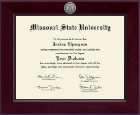 Missouri State University Century Silver Engraved Diploma Frame in Cordova