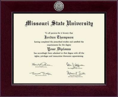 Missouri State University diploma frame - Century Silver Engraved Diploma Frame in Cordova
