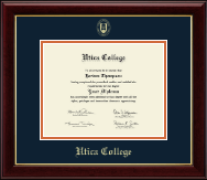Utica College Gold Embossed Diploma Frame in Gallery