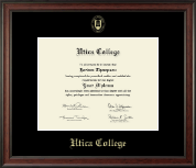 Utica College Gold Embossed Diploma Frame in Studio