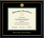 University of North Texas Gold Engraved Medallion Diploma Frame in Onyx Gold