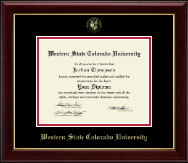 Western State Colorado University Gold Embossed Diploma Frame in Gallery