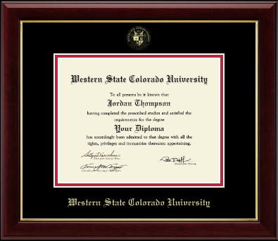 Western State Colorado University diploma frame - Gold Embossed Diploma Frame in Gallery
