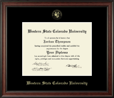 Western State Colorado University diploma frame - Gold Embossed Diploma Frame in Studio