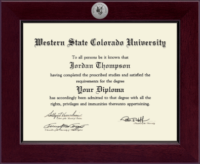 Western State Colorado University diploma frame - Century Silver Engraved Diploma Frame in Cordova