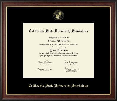 California State University Stanislaus diploma frame - Gold Embossed Diploma Frame in Studio Gold