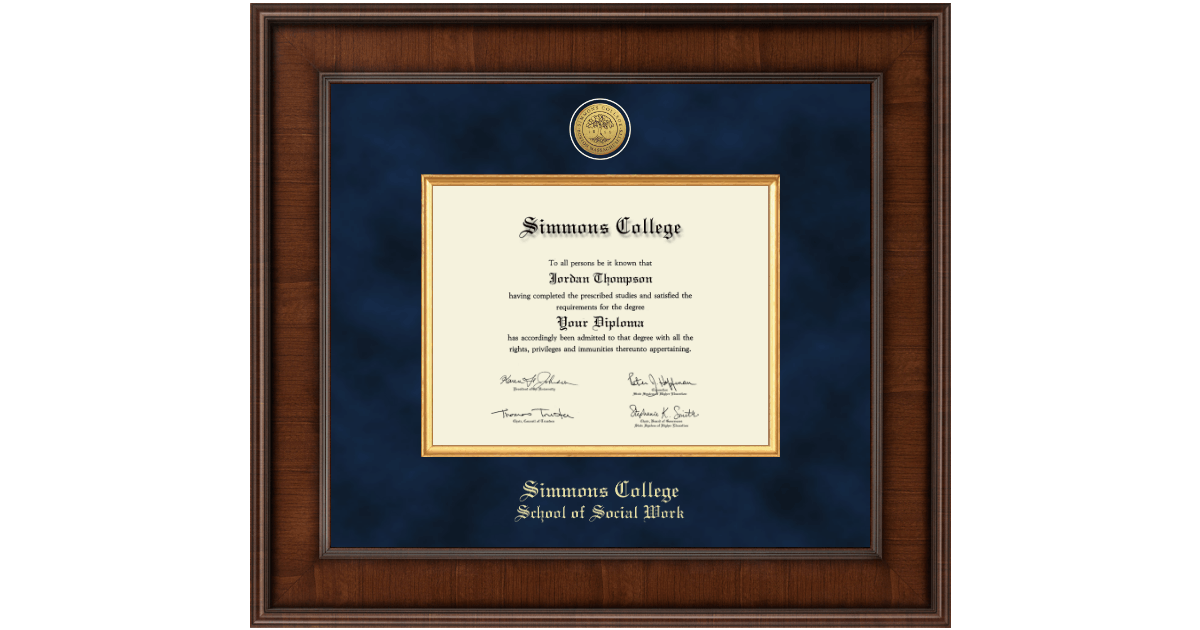 Simmons School of Social Work Diploma Frames Church Hill Classics