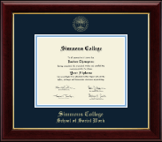 Simmons College Gold Embossed Diploma Frame in Gallery