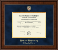 Howard University School of Law Presidential Masterpiece Diploma Frame in Madison