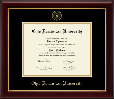 Ohio Dominican University diploma frame - Gold Embossed Diploma Frame in Gallery