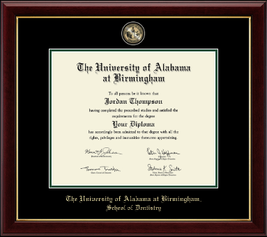 The University of Alabama at Birmingham diploma frame - Masterpiece Medallion Diploma Frame in Gallery