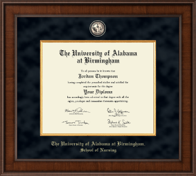 The University of Alabama at Birmingham diploma frame - Doctor of Nursing Practitioner- Presidential Masterpiece Diploma Frame in Madison