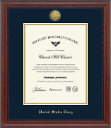 United States Navy certificate frame - Gold Engraved Medallion Certificate Frame in Signature