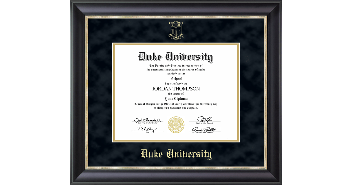 Gold Embossed Diploma Frame in Noir Duke University Item 233320 from Duke University Stores