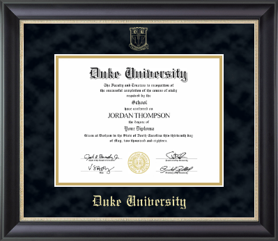Duke University diploma frame - Gold Embossed Diploma Frame in Noir
