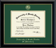 University of South Florida diploma frame - Gold Embossed Diploma Frame in Onyx Gold