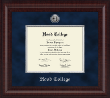Hood College Presidential Silver Engraved Diploma Frame in Premier