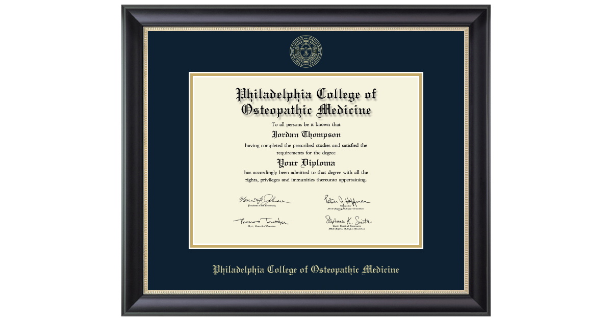 Dr. of Psychology/PreSpring PhD Gold Embossed Diploma Frame in Noir