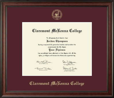 Claremont McKenna College diploma frame - Gold Embossed Diploma Frame in Studio