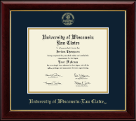 University of Wisconsin Eau Claire Gold Embossed Diploma Frame in Gallery