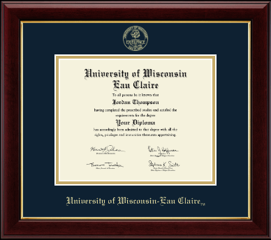 University of Wisconsin Eau Claire diploma frame - Gold Embossed Diploma Frame in Gallery