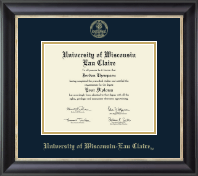 University of Wisconsin Eau Claire Gold Embossed Diploma Frame in Noir