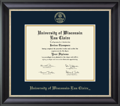 University of Wisconsin Eau Claire diploma frame - Gold Embossed Diploma Frame in Noir
