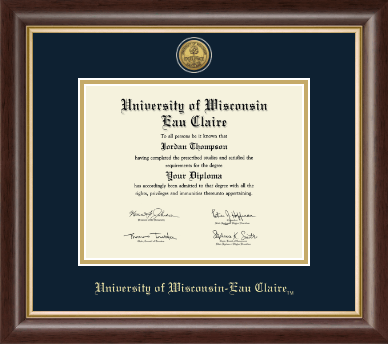 University of Wisconsin Eau Claire diploma frame - Gold Engraved Medallion Diploma Frame in Hampshire