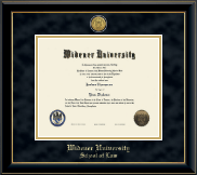 Widener University School of Law diploma frame - Gold Engraved Medallion Diploma Frame in Onyx Gold