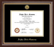 Alpha Beta Gamma Honor Society certificate frame - Gold Engraved Medallion Certificate Frame in Hampshire