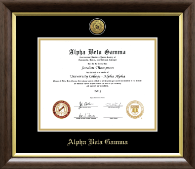 Alpha Beta Gamma Honor Society certificate frame - Gold Engraved Medallion Certificate Frame in Hampshire