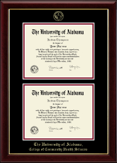The University of Alabama Tuscaloosa diploma frame - Double Document Diploma Frame in Gallery
