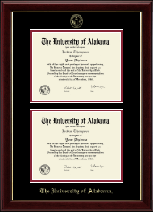 The University of Alabama Tuscaloosa Double Document Diploma Frame in Gallery