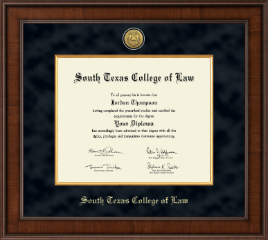 South Texas College of Law diploma frame - Presidential Gold Engraved Diploma Frame in Madison