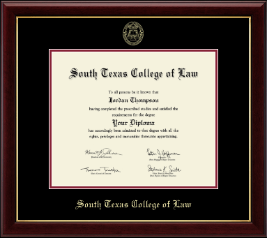 South Texas College of Law diploma frame - Gold Embossed Diploma Frame in Gallery