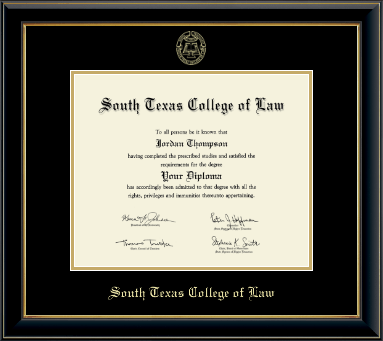 South Texas College of Law diploma frame - Gold Embossed Diploma Frame in Onyx Gold