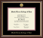 South Texas College of Law Gold Engraved Medallion Diploma Frame in Hampshire