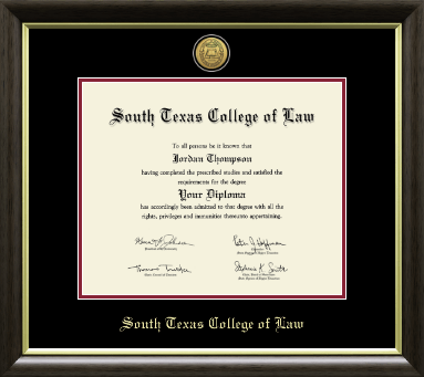 South Texas College of Law diploma frame - Gold Engraved Medallion Diploma Frame in Hampshire