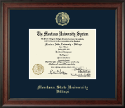 Montana State University Billings diploma frame - Gold Embossed Diploma Frame in Studio