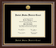 United States District Court Gold Engraved Medallion Certificate Frame in Hampshire