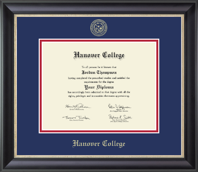 Hanover College diploma frame - Gold Embossed Diploma Frame in Noir