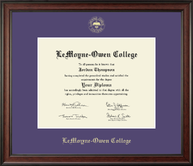 LeMoyne-Owen College diploma frame - Gold Embossed Diploma Frame in Studio
